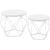 VASAGLE Set de 2 mese de cafea rotunde, cadru otel si blat detasabil, 40cm si 50cm, alb
