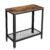 VASAGLE Masa de cafea laterala, cu 2 nivele, cadru din otel, 60x30x60cm, maro rustic
