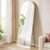 SONGMICS Oglinda podea, cu rama aluminiu si sticla securizata, design curbat, 160×50 cm, auriu