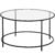 VASAGLE Masa de cafea rotunda, din sticla securizata cu cadru metalic, 84x84x45cm, negru