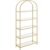 VASAGLE Raft cu trepte pentru dormitor, 5 etaje, din sticla securizata, cadru din otel cu arcada, 83x30x184cm, auriu
