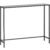 VASAGLE Masa consola 100x20x80 cm, blat sticla securizata si cadru metalic, negru
