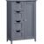 VASAGLE Dulap de baie, din MDF, cu 4 sertare, raft reglabil, 30x55x82 cm, gri