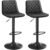 SONGMICS Set de 2 scaune de bar, cu spatar, reglabile in inaltime, tapitat cu PU, 47x51x(89-109)cm, negru