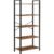 VASAGLE Biblioteca cu 5 etaje din lemn, cadru otel, stil industrial, 30x66x153cm, maro rustic si negru