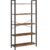 VASAGLE Biblioteca tip scara 80x30x153 cm, 5 rafturi deschise, stil industrial, maro rustic
