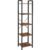 VASAGLE Raft cu 5 etaje, tip biblioteca, cadru metal si polite lemn, 40x30x153cm, industrial, maro rustic si negru