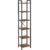 VASAGLE Raft cu 6 etaje, tip biblioteca, cadru metal si polite lemn, 30x40x187cm, industrial, maro rustic si negru