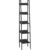 VASAGLE Biblioteca tip scara cu 5 rafturi, design industrial, cadru metalic si rafturi din PAL, 34x30x170 cm, negru