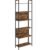 VASAGLE Biblioteca 60x24x186 cm, 6 rafturi, stil industrial, PAL si otel, maro rustic-negru