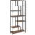 VASAGLE Biblioteca cu forma geometrica, pe 6 nivele, stil industrial, 30x80x180cm, maro rustic si negru