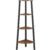 VASAGLE Raft de colt cu 4 etaje, tip biblioteca, cadru metal si polite lemn, industrial, 34x34x125cm, maro rustic
