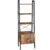 VASAGLE Biblioteca tip scara, cu dulap si 4 rafturi din MDF, stil industrial, 34x56x172cm, maro rustic si negru