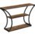 VASAGLE Masa de intrare cu picioare curbate, cadru otel si 3 polite lemn, stil industrial, 120x30x80cm, maro rustic si negru