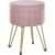 SONGMICS Taburet rotund cu spatiu de depozitare, tapitat catifea, 32x39x44 cm, roz