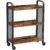 VASAGLE Carucior de servire pe roti pentru bucatarie, cu 3 polite, stil industrial, 26x66x85cm, maro rustic