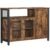 VASAGLE Dulap de depozitare tip bufet, cu 3 usi, stil industrial, 110x33x75cm, maro rustic si negru