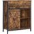 VASAGLE Comoda pentru living sau bucatarie, cu 2 sertare si usa glisanta, rafturi reglabile, stil rustic, 30x70x80cm, maro si negru