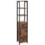 VASAGLE Dulap de depozitare in stil turn, 5 rafturi, compartiment cu usa, 37x30x167cm, maro rustic