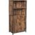VASAGLE Comoda cu rafturi tip bufet, utilizare multifunctionala, stil industrial, 35x60x125cm, maro rustic