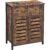 VASAGLE Comoda depozitare cu 2 sertare si polite, usi tip jaluzea, stil industrial, 30x70x80 cm, maro rustic