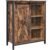 VASAGLE Comoda tip bufet cu usa glisanta si rafturi reglabile, stil industrial, 70x30x80cm, maro rusitc