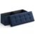 SONGMICS Taburet pliabil cu sezut moale, spatiu de depozitare 131litri, maxim 300kg, 110x38x38cm, albastru inchis