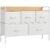 SONGMICS Comoda cu 5 sertare textile, cadru metalic si blat din PAL, design industrial, 98x29x70 cm, alb si stejar