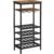 VASAGLE Raft pentru vinuri, capacitate 20 de sticle, cu suport pentru pahare, stil industrial, 50x32x100cm, maro rustic si negru