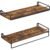 VASAGLE Set 2 rafturi perete cu bara metalica, stil industrial, 40x16x9 cm, maro rustic