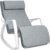 SONGMICS Scaun balansoar din lemn, suport picioare reglabil, maxim 150kg, 67x122x84cm, gri deschis