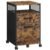 VASAGLE Dulap mobil 42x44x69 cm, cu 2 sertare si roti cu frana, compartiment deschis si suport dosare, PAL si otel, maro rustic si negru