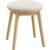 SONGMICS Taburet rotund boho cu picioare din lemn si sezut moale, 37x37x43 cm, alb crem