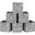 SONGMICS Set 6 cutii de depozitare, pliabile cu maner, material textil si oxford, 30x30x30 cm, gri