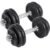 SONGMICS Set 2 gantere reglabile 30 kg, discuri fonta si bare otel, prindere anti-alunecare