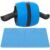 Aparat fitness tip roata pentru abdomene cu covor din spuma, albastru negru
