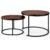Set 2 masute cafea suprapozabile, MDF si metal, design modern, 60 cm si 50 cm, maro si negru