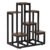 Suport pentru flori cu 6 polite din lemn, structura metal, 51x34x68 cm, negru