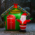 Decoratiune exterior gonflabila de Craciun cu Mos Craciun si casuta, iluminare LED, compresor integrat, 150 cm