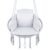 Scaun rotund Sersimo tip leagan suspendat cu perna Confort casa sau gradina, gri