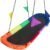 Leagan tip hamac 167×75 cm, cu rama metalica si steaguri colorate, prindere dubla, multicolor
