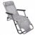 Sezlong pliabil, cadru metalic, reglabil in 3 pozitii pana la complet orizontal, cu tetiera, 153×60 cm, gri