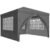 Cort pavilion de gradina, 300×300 cm, cu 4 pereti laterali cu ferestre, impermeabil cu rezistenta UV, gri