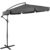 Umbrela de gradina cu brat lateral banana, cu husa, 300cm, gri