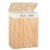 Cos de rufe cu capac si 2 compartimente, sac textil detasabil, 105 litri, 52x33x63 cm, bambus natural