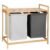 Cos de rufe din bambus, cu 2 saci detasabili, raft superior, capacitate de 40L per sac, 67x36x70cm, maro