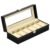Cutie depozitare si organizare ceasuri, MDF, piele ecologica, 30x11x8cm, negru