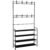 Cuier pentru haine cu banc de depozitare pantofi pe 4 polite, cadru metalic, 25x80x150cm, negru