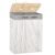 Cos pentru rufe din bambus, pliabil, cu 2 compartimente, volum 105 L, 63x52x33 cm, alb si gri
