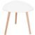 Masa de cafea, ovala, diametru 50 cm, inaltime 48 cm, Blat MDF, Picioare lemn, Alb